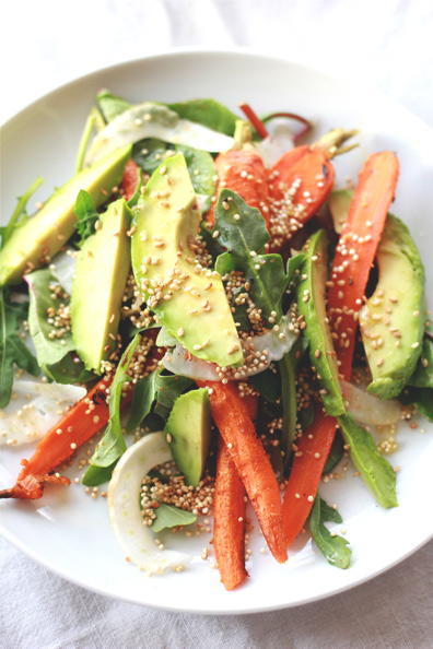 Roasted Carrot, Avocado & Toasted Quinoa Salad | Perpetually Chic