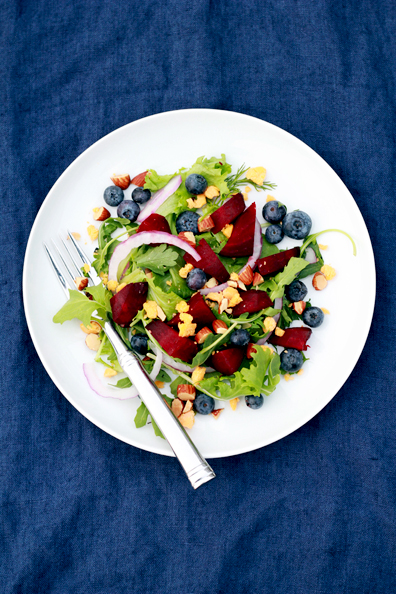Roasted Beet, Blueberry & Aged Cheddar Salad | Perpetually Chic