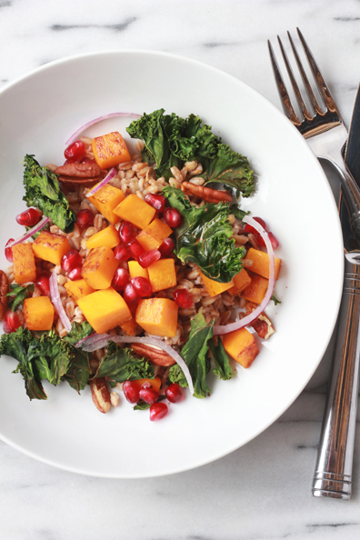 farro, butternut, kale & pomegranate | perpetually chic