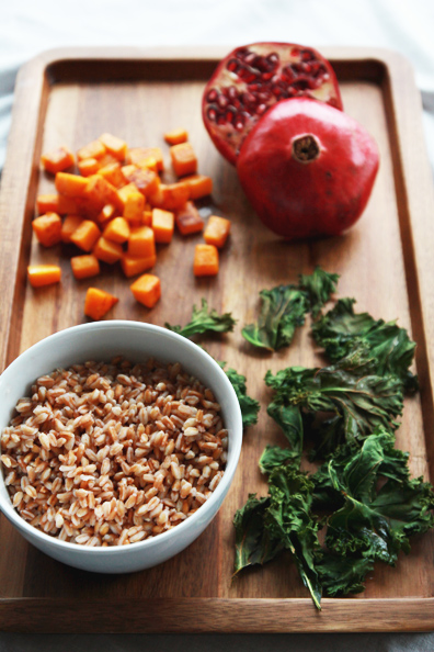 farro, butternut, kale & pomegranate | perpetually chic