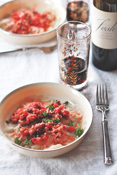 Sweet Potato Ravioli with Turkey Cranberry Bolognese | Perpetually Chic