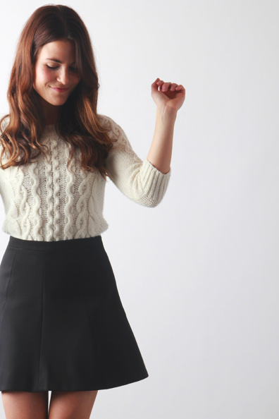 cable knit & flare skirt | perpetually chic