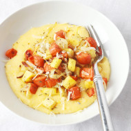 Creamy Polenta & Herbs de Provence Roasted Root Vegetables | Perpetually Chic