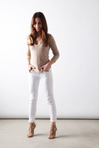 cream sweater + white jeans | Perpetually Chic