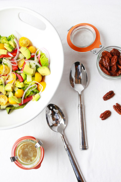 Chopped Salad with Sweet & Spicy Pecans and Cumin Dressing | Perpetually Chic