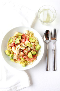 Linguine with Scallops & Avocado | Perpetually Chic