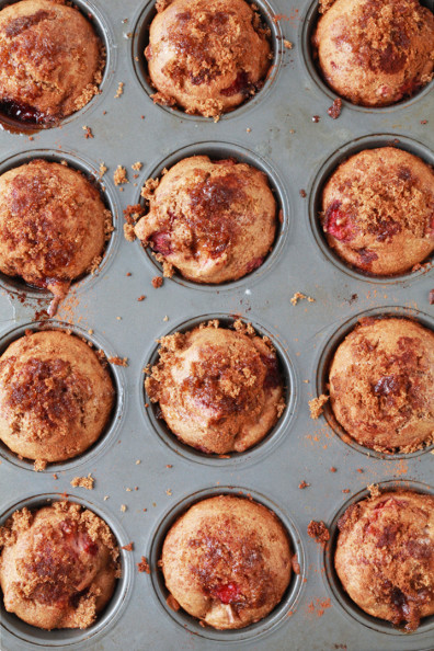 Strawberry Rhubarb Muffins | Perpetually Chic