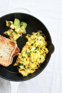 Soft Scrambled Eggs with Ramps | Perpetually Chic