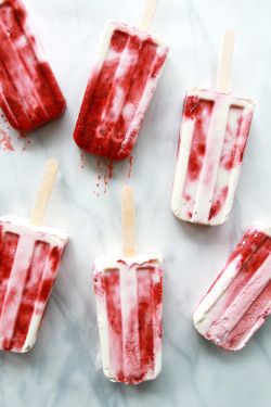 Roasted Strawberry & Crème Fraîche Popsicles | Perpetually Chic