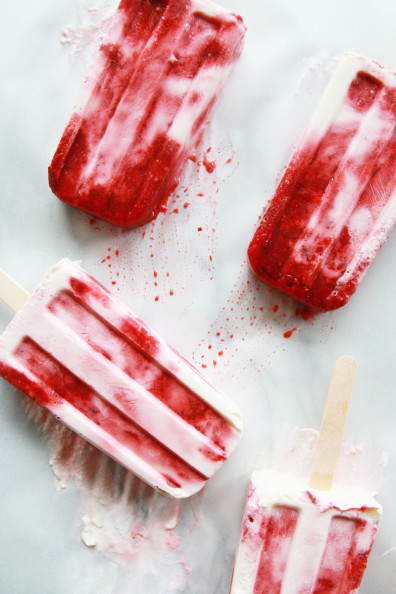 Roasted Strawberry & Crème Fraîche Popsicles | Perpetually Chic