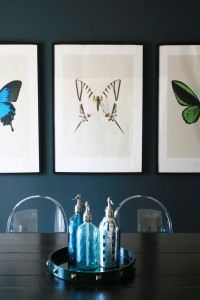 Navy Blue Dining Room Butterfly Prints | Perpetually Chic