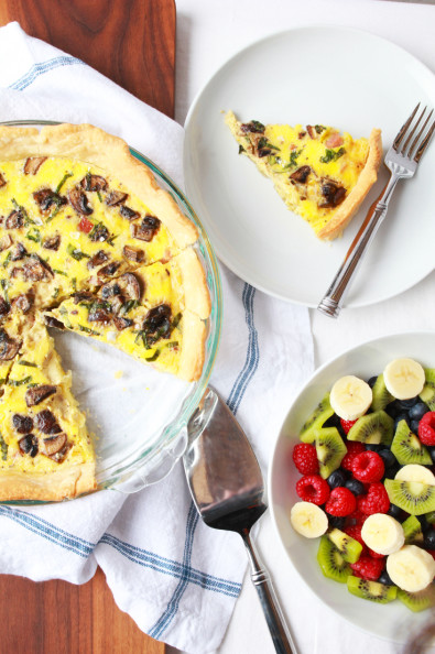 Mushroom, Ham & Swiss Quiche | Perpetually Chic